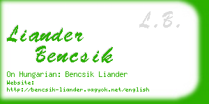 liander bencsik business card